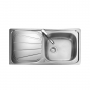 Rangemaster Baltimore 1.0 Bowl Inset Kitchen Sink with Waste Kit 950mm L x 508mm W - Stainless Steel