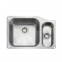 Rangemaster Classic 4015 1.5 Bowl Undermount Kitchen Sink LH with Waste Kit 671mm L x 460mm W - Stainless Steel