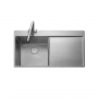 Rangemaster Cosmo 1.0 Bowl Inset Kitchen Sink RH Drainer with Waste Kit 960mm L x 500mm W - Stainless Steel