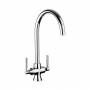 Rangemaster Cruciform Filter Dual Lever Kitchen Sink Mixer Tap - Chrome