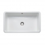 Rangemaster Farmhouse 1.0 Bowl Ceramic Kitchen Sink with Waste Kit 795mm L x 460mm W - White