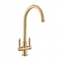 Rangemaster Hemlock Dual Lever Kitchen Sink Mixer Tap - Polished Gold