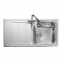 Rangemaster Houston 1.0 Bowl Kitchen Sink with Waste Kit 985mm L x 508mm W - Stainless Steel