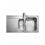 Rangemaster Iconica 1.5 Bowl Inset Kitchen Sink with Waste Kit 950mm L x 508mm W - Stainless Steel