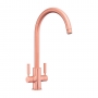 Rangemaster Intense Dual Lever Kitchen Sink Mixer Tap - Brushed Copper