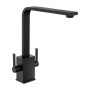 Rangemaster Kube Contemporary Dual Lever Kitchen Sink Mixer Tap - Matt Black