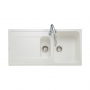 Rangemaster Loa 1.5 Bowl Inset Kitchen Sink with Waste Kit 1000mm L x 500mm W - Arctic White