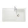 Rangemaster Loa 1.0 Bowl Inset Kitchen Sink with Waste Kit 860mm L x 500mm W - Arctic White