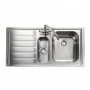 Rangemaster Manhattan 1.5 Bowl Inset Kitchen Sink with LH Drainer & Waste Kit 1010mm L x 515mm W - Stainless Steel