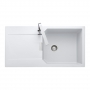 Rangemaster Mayon 1.0 Bowl Inset Kitchen Sink with Waste Kit 1000mm L x 500mm W - Crystal White