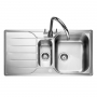 Rangemaster Michigan 1.5 Bowl Kitchen Sink with Waste Kit 950mm L x 508mm W - Stainless Steel