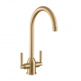 Rangemaster Parma Dual Lever Kitchen Sink Mixer Tap - Brushed Brass