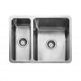 Rangemaster Quad 1.5 Bowl Inset or Undermount Kitchen Sink with Waste Kit 600mm L x 450mm W - Stainless Steel