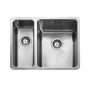 Rangemaster Quad 1.5 Bowl Inset or Undermount Kitchen Sink LH with Waste Kit 600mm L x 450mm W - Stainless Steel