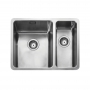 Rangemaster Quad 1.5 Bowl Inset or Undermount Kitchen Sink RH with Waste Kit 600mm L x 450mm W - Stainless Steel