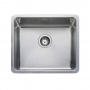 Rangemaster Quad 1.0 Bowl Inset or Undermount Kitchen Sink with Waste Kit 530mm L x 450mm W - Stainless Steel