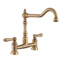 Rangemaster Waverley Bridge Kitchen Sink Mixer Tap - Antique Brass