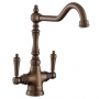 Rangemaster Waverley Dual Lever Kitchen Sink Mixer Tap - English Bronze