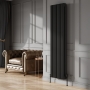 Reina Hedingham Black Vertical Traditional 2-Column Radiator