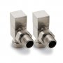 Reina Loge Angled Radiator Valves Pair Brushed