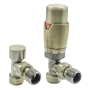 Reina Modal TRV Angled Radiator Valve and LockShield Bronze