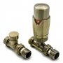 Reina Modal TRV Straight Radiator Valve and LockShield Bronze