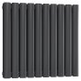 Reina Neval Double Horizontal Aluminium Radiator 600mm H x 581mm W Anthracite
