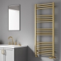 Reina Ottone Brushed Brass Designer Heated Ladder Towel Rail