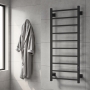 Reina Velino Dry Electric Stainless Steel Square Bar Heated Towel Rail
