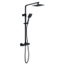 Sagittarius Aqua Thermostatic Bar Mixer Shower Valve with Riser Kit and Fixed Head - Black