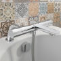 Sagittarius Bari Thermostatic Bath Shower Mixer Tap Pillar Mounted - Chrome