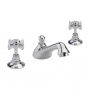 Sagittarius Churchmans 3-Hole Basin Mixer Tap with Pop Up Waste Deck Mounted - Chrome