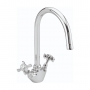 Sagittarius Churchmans Mono Kitchen Sink Mixer Tap Swivel Spout Dual Handle Chrome