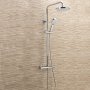 Sagittarius Dream Thermostatic Bar Mixer Shower Valve with Riser Kit and Fixed Head - Chrome