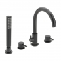 Sagittarius Ergo 4-Hole Bath Shower Mixer Tap Pillar Mounted - Black