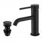 Sagittarius Ergo Cloakroom Monoblock Basin Mixer Tap with Waste - Black