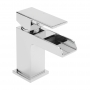 Sagittarius Flow Cascade Monobloc Basin Mixer Tap with Sprung Waste - Chrome