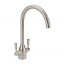 Sagittarius Forme Monobloc Dual Handle Kitchen Sink Mixer Tap - Brushed Nickel