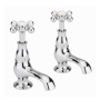 Sagittarius Kensington Crosshead Basin Taps Pair - Chrome/White