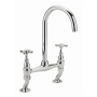 Sagittarius Kensington Bridge Crosshead Kitchen Sink Mixer Tap - Chrome/White