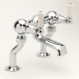 Sagittarius Kensington Lever Bath Filler Tap Pillar Mounted - Chrome/White