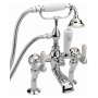 Sagittarius Kensington Lever Bath Shower Mixer Tap with Shower Kit Pillar Mounted - Chrome/White