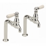 Sagittarius Kensington Lever Bib Taps Pair with Stands - Chrome/White
