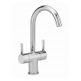 Sagittarius Piazza Twin Lever Basin Mixer Tap with Sprung Waste - Chrome