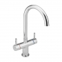 Sagittarius Piazza Mono Kitchen Sink Mixer Tap Dual Handle - Chrome