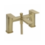 Sagittarius Ravenna Bath Shower Mixer Tap with Shower Kit Pillar Mounted - Brushed Brass