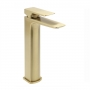 Sagittarius Ravenna Tall Mono Basin Mixer Tap with Sprung Waste - Brushed Brass