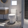 Saniflo Saniflush Rimless Close Coupled Toilet with Push Button Cistern and Built-In Macerator Pump - Soft Close Seat