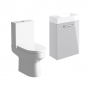 Signature Aalborg Bathroom Suite with Wall Hung Vanity Unit 410mm Wide - Grey Gloss