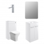 Signature Aalborg Furniture Bathroom Suite with Floor Standing Vanity Unit 510mm Wide - Gloss White/Chrome